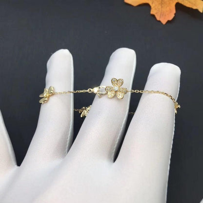 [Charm Aries Jewelry]FRIVOLE GOLD 5 FLOWERS BRACELET