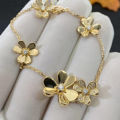 [Charm Aries Jewelry]FRIVOLE GOLD 5 FLOWERS BRACELET