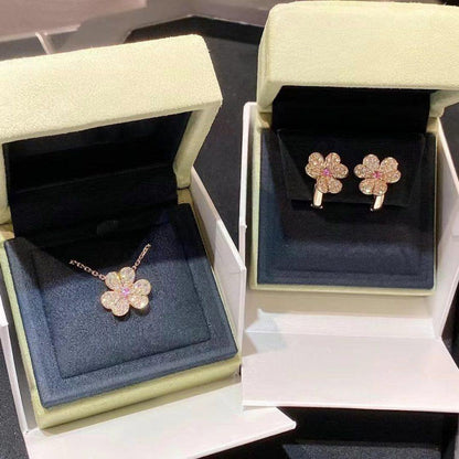 [Charm Aries Jewelry]FRIVOLE PINK GOLD FLOWER DIAMOND EARRINGS