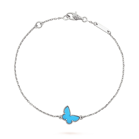 [Charm Aries Jewelry]BUTTERFLY TURQUOISE BUTTERFLY BRACELET SILVER