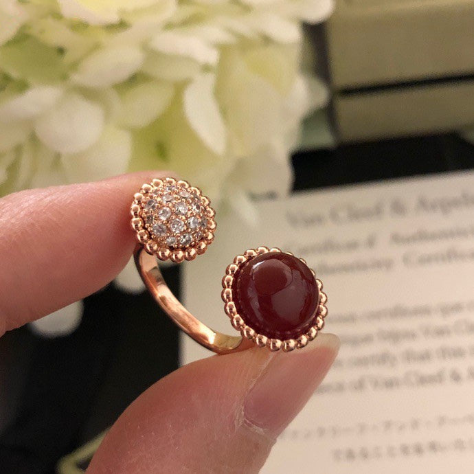 [Charm Aries Jewelry]PERLEE COULEURS DIAMOND ROSE GOLD BETWEEN THE FINGER RING