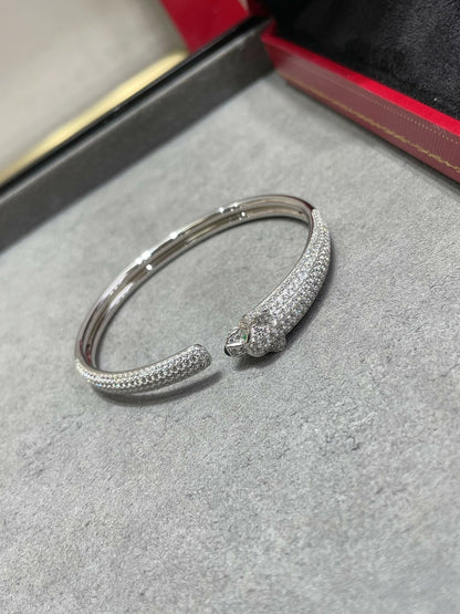 [Charm Aries Jewelry]PANTHERE FULL DIAMOND OPEN BRACELET