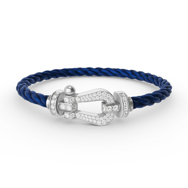 [Charm Aries Jewelry]FORCE LARGE HORSESHOE FULL DIAMOND BRACELET SILVER