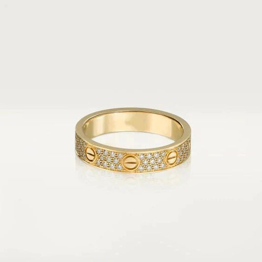 [Charm Aries Jewelry]LOVE RING 3.6MM DIAMOND PAVED