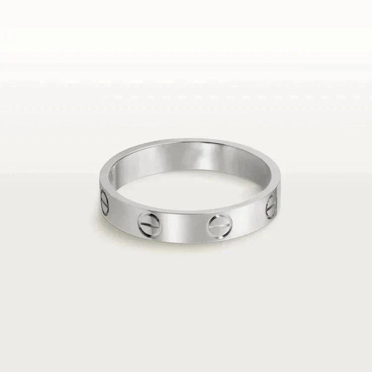 [Charm Aries Jewelry]LOVE RING 4MM 1 DIAMOND SILVER