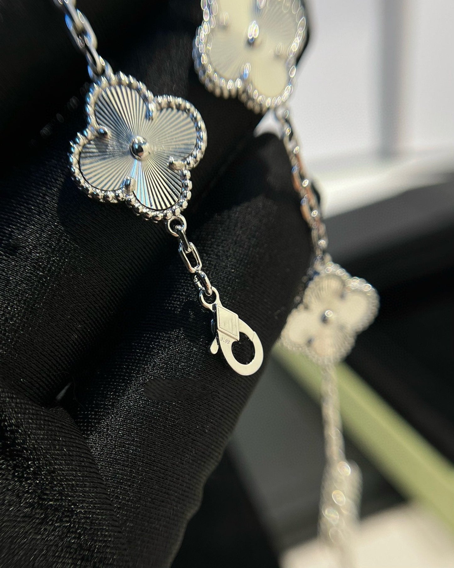 [Charm Aries Jewelry]CLOVER SILVER 5 MOTIFS BRACELET