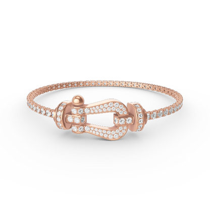 [Charm Aries Jewelry]FORCE  LARGE HORSESHOE FULL DIAMOND TENNIS BRACELET