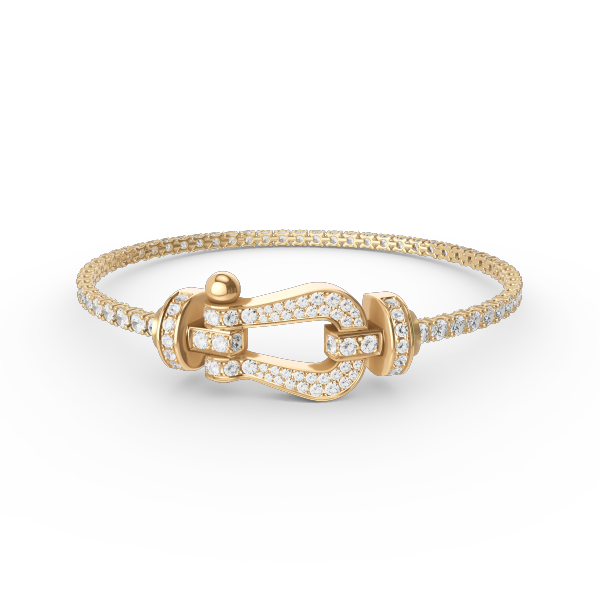 [Charm Aries Jewelry]FORCE  LARGE HORSESHOE FULL DIAMOND TENNIS BRACELET