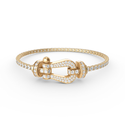 [Charm Aries Jewelry]FORCE  LARGE HORSESHOE FULL DIAMOND TENNIS BRACELET